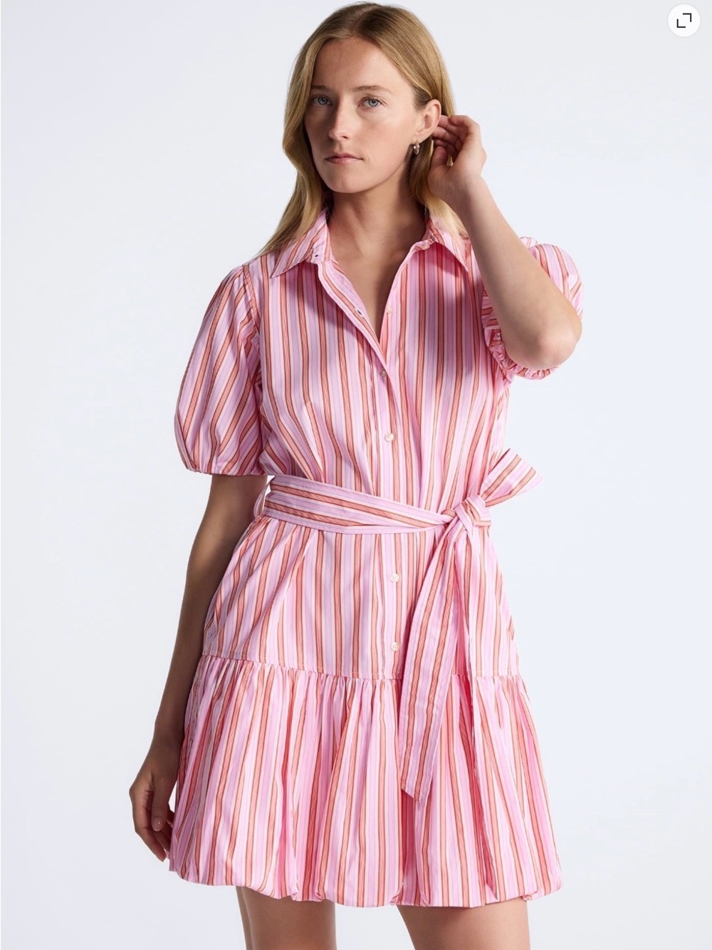 Free Assembly Women’s Cotton Mini Dress w/ Puff Sleeves